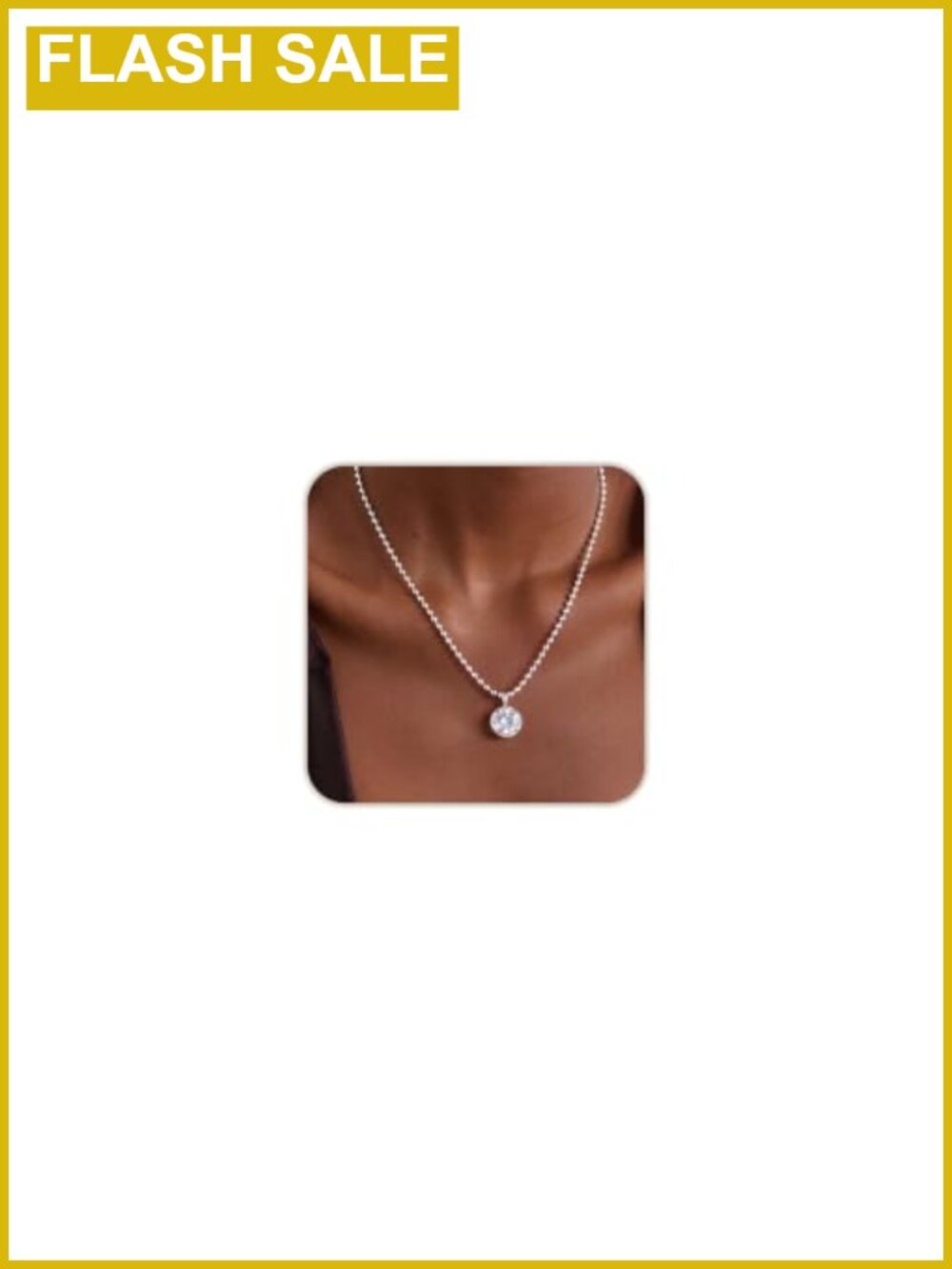 Hypoallergenic Silver Plated CZ Pendant Necklace Adjustable Chain Women Jewelry